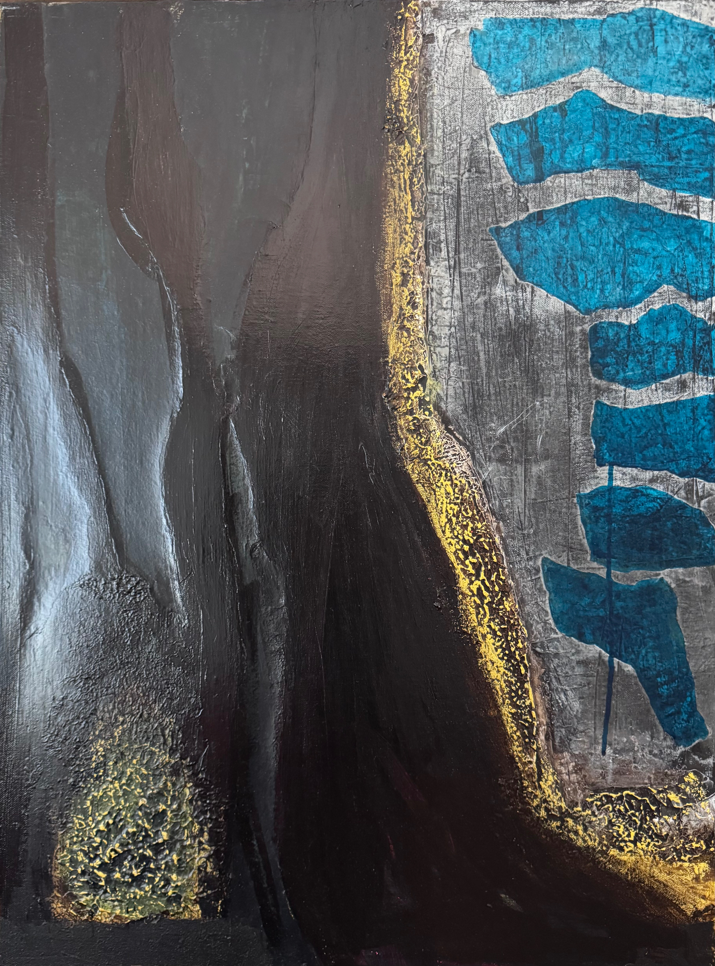 Isolating the Blue, Mixed media on canvas