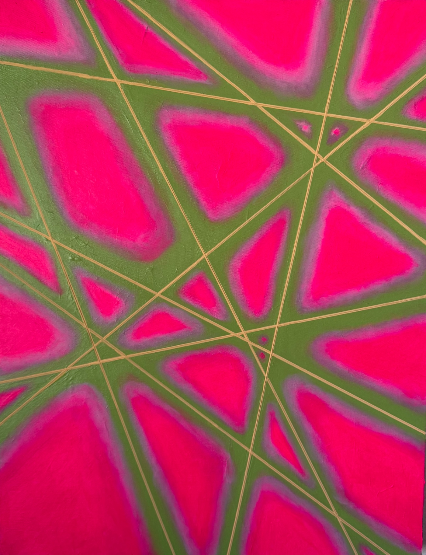 Transition, Acrylic and thread on canvas